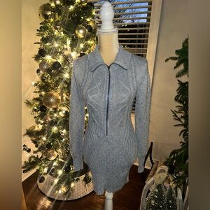 Free People Women's Mont Blanc Mini Dress Sz S Vintage Blue Combo